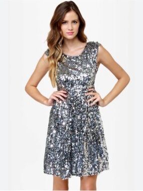 Zara Silver Sequin Mini Dress